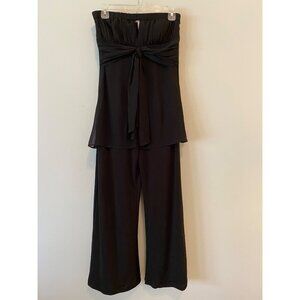 White House Black Market Strapless Jumpsuit Wide Leg Empire Waist Size 2